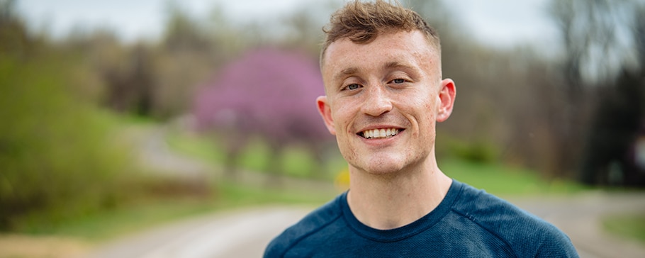 Hemophilia A Patient, Zach Mullins, smiling