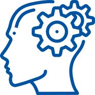 Icon of gears inside the head